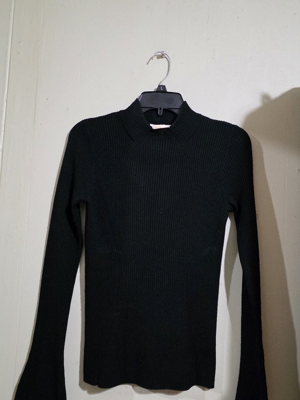 Tory Burch Black Ribbed Mock Neck Sweater Used Size S